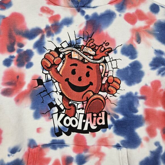 Kool Aid Man Hoodie Mens Medium Tie Dye Mad Engine Red Blue Pullover M - Picture 2 of 9